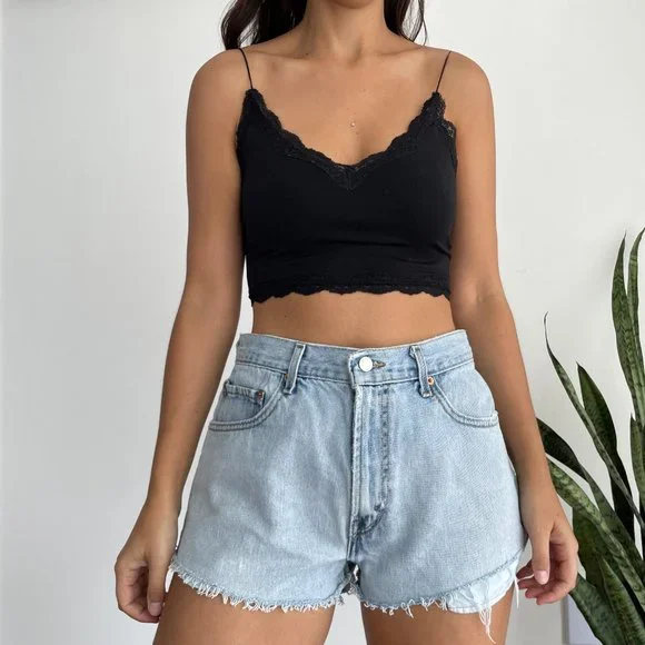 Vintage Levi's 505 high waist denim cutoff short light wash - Picture 3 of 11